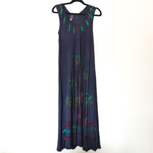 India Boutique Palm Tree Painted Cover Up Dress